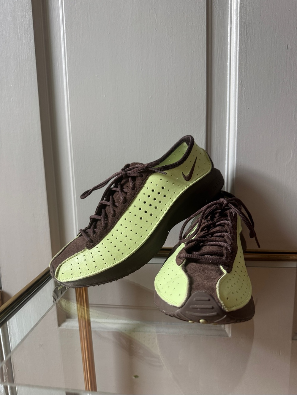Nike Air Superfly Women's Lime Green and Chocolate Brown